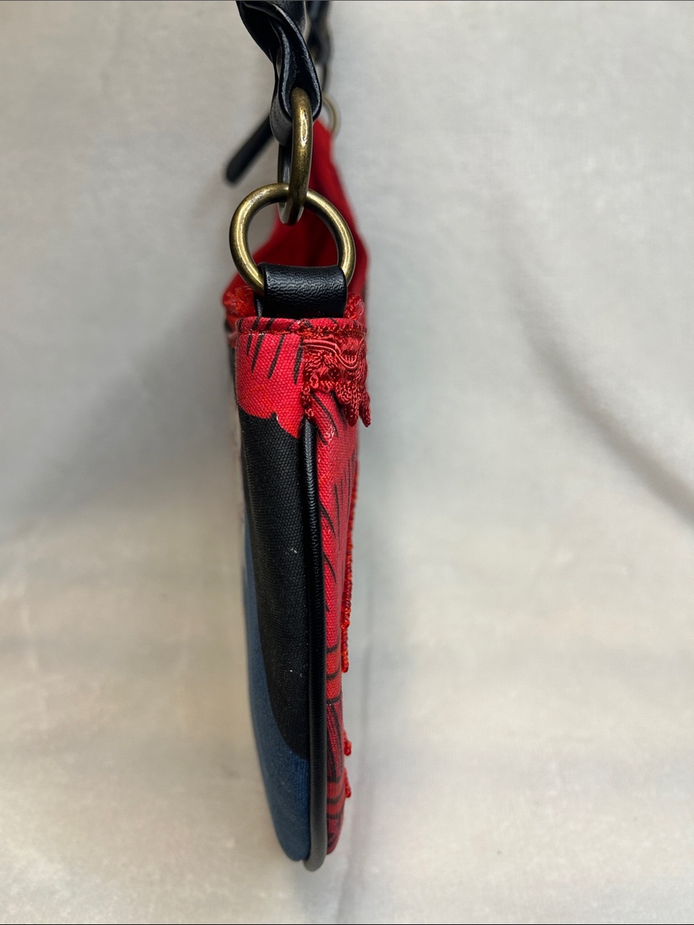 Jazz Singer Musician Retro Hobo Handbag Purse Bag Red Blue - Picture 10 of 12